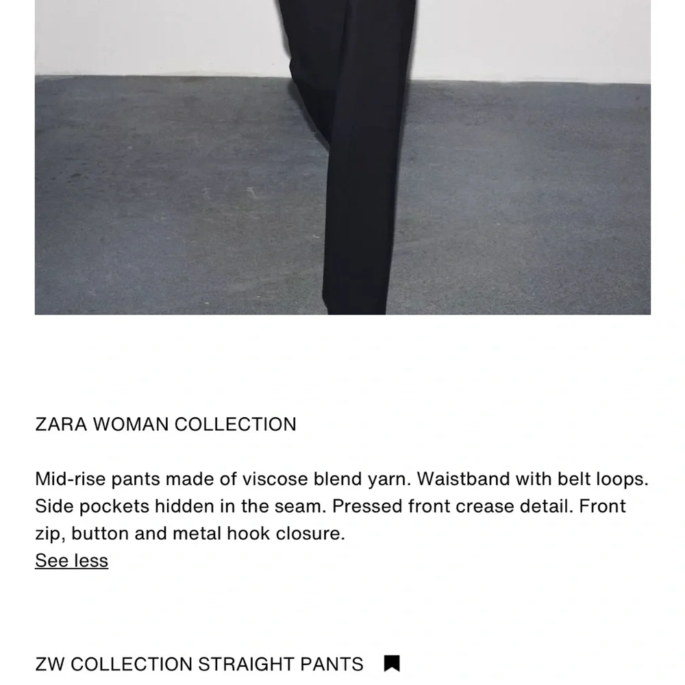 Zara NWT ZW COLLECTION STRAIGHT PANTS
